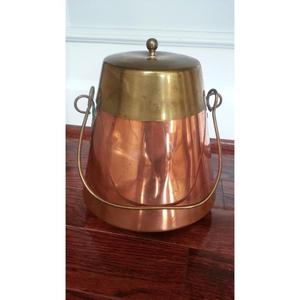 Seau à charbon en cuivre vintage authentique avec détails uniques Poignée robuste Accessoire de cheminée rustique pour intérieurs - Product Image 4