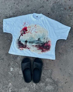 T-shirt court personnalisé lourd 100% coton Boxy unisexe épaules tombantes Style surdimensionné motif solide sérigraphie tricoté - Product Image 6