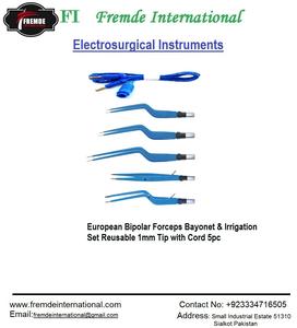 Pinzas bipolares europeas Juego de bayoneta e irrigación Punta reutilizable de 1mm con cable 5PC Certificado por CE - Product Image 2