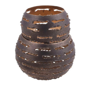 Porte-lampes à thé en fer enduit noir Design élégant pour la décoration de table de mariage Accents pour la maison et les événements spéciaux Lot de 4 - Product Image 6