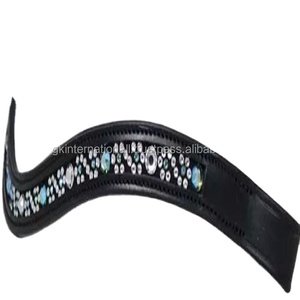 Bandeau à sourcils de cheval en cuir synthétique, haute qualité, en cristal brillant, super doux, rembourré en forme de vague, meilleure vente - Product Image 1