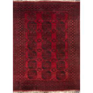 Kiaan Hand Knotted Wool Rugs <b>Red</b> & Orange Geometric Abstract Kilim Design for Home for Entryway Hallway 9x12 Rectangle for Teens - Product Image 1