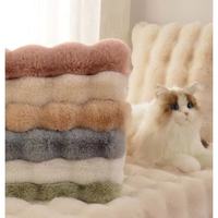 Tapis personnalisé en fausse fourrure de lapin écologique, tapis en peluche à bulles pour chambre d'animaux, résistant aux morsures et sûr