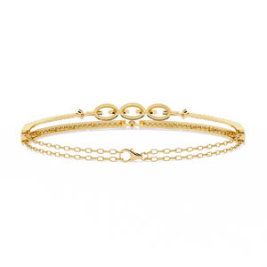 Magnifique bracelet et jonc en or 18 carats avec diamants de laboratoire, accessoire de bijouterie luxueux - Product Image 2