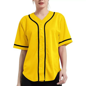 Camiseta de Béisbol Negra para Mujer, Lisa, con Botones, Camiseta de Softbol Ligera y Transpirable, Ropa Deportiva con Ribete Blanco, Personalizable - Product Image 5