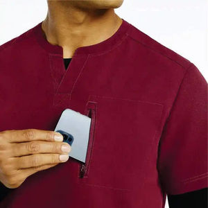Uniformes hospitaliers d'été Vente en gros de blouses médicales pour hommes Couleur verte Personnel hospitalier Gommages de luxe pour unisexe OEM Hommes Infirmières - Product Image 5