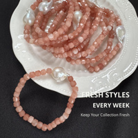 Bracelet en cristal en gros, or 14 carats, perle d'eau douce, bracelet en perles naturelles irrégulières, en gros, comme cadeau