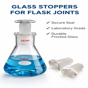 Tapón de Vidrio de Borosilicato con Cabeza Plana Sólida para Juntas de Matraces Estándar, Grado de Laboratorio OEM 24/29MM - Product Image 2