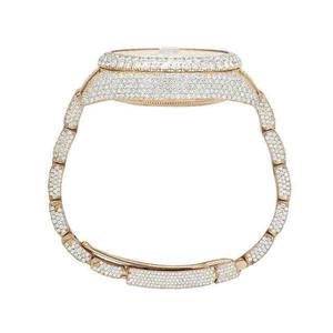 Montre-bracelet analogique pour homme en acier inoxydable avec diamants Moissanite, date automatique, style Hip Hop - Product Image 2