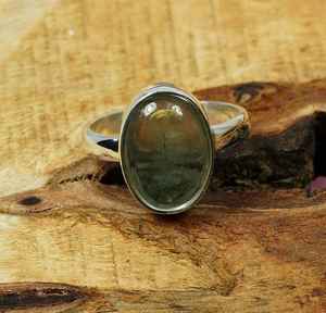 Anillos de plata de ley 925 con fluorita verde natural para mujer, regalo para esposa - Product Image 3