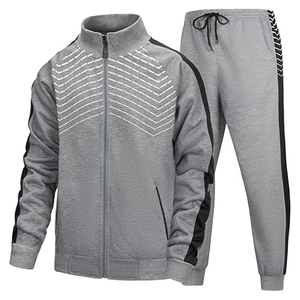 Vente en gros de tendances Combinaison de sport 2 pièces personnalisée Better Life pour homme Ensemble de survêtements de sport décontractés contrastés pour jogging - Product Image 5