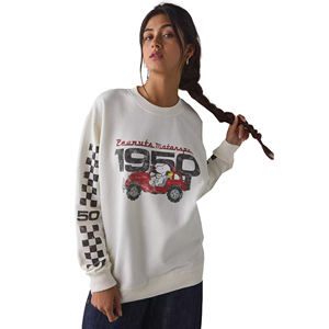 Custom Print Embroidery Winter Front Logo Womens Hoodies & Sweatshirts <b>Crewneck</b> 100% Cotton Streetwear - Product Image 1