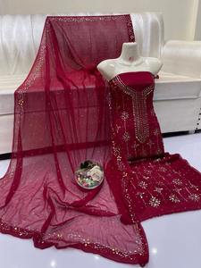 Elegante Camisa de gasa de 2 piezas sin costuras Dupatta Trends Cp's vestido tradicional pakistaní con trabajo Mukesh para bodas - Product Image 6