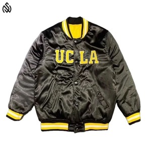 Chaqueta Universitaria de Béisbol de Satén Premium Transpirable de Alta Calidad al por Mayor para Hombre, Chaqueta de Invierno de Satén - Product Image 2