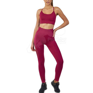 Conjunto de Yoga para Mujer de Primera Calidad, Hecho a Medida, Parte Delantera Sólida, Resistente, Ecológico, Transpirable, Cintura Elástica, Spandex/Poliéster, 2 Piezas - Product Image 2