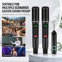 Ensemble de microphones dynamiques cardioïdes sans fil professionnels à double fonction, suppression du bruit, portables, en plastique, pour karaoké, scène, fête, événements en plein air