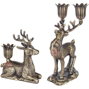 Luxury Design Decorative <b>Candle</b> Holder <b>Set</b> of 2 Brass Deer <b>Candle</b> Holder for Christmas Home Decoration <b>Candle</b> Holder for Sale - Product Image 6