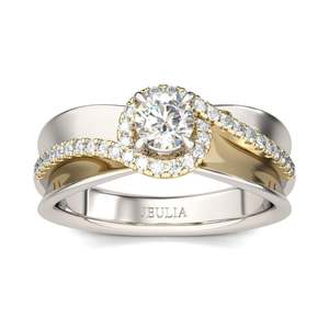 Anillo de Plata de Ley Chapado en Oro Rosa de Dos Tonos de Moda Jeulia - Product Image 1