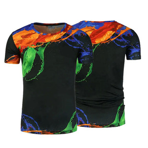 Camiseta de manga corta sólida de diseño personalizado de alta calidad para hombre Hip-Hop Fitness Logo impreso sublimación Digital ahora disponible - Product Image 1