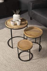 Mesa auxiliar de madera rústica de granja con diseño duradero, perfecta para sala de estar, dormitorio, oficina y decoración de entrada - Product Image 4