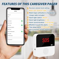 Daytech WiFi Mobile Tuya App Control Rechargeable Pager Emergency Call Device Home Emergency Call System