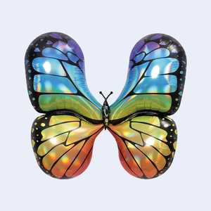 Ballon papillon en feuille d'aluminium multicolore 79x73 cm, décorations de fête - Product Image 1