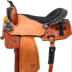 Silla de Montar Inglesa Occidental de Cuero Premium Personalizada al por Mayor, Modelo TI-0045, con Juego de Accesorios, Procedente de la India - Product Image 1
