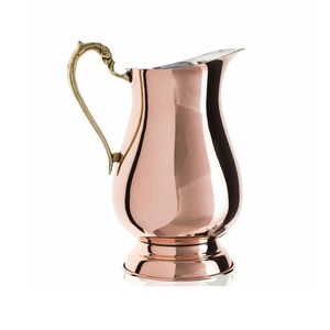 Jarra de agua elegante de cobre puro para comedor en casa y cocina Jarra de diseño de cobre artesanal premium para uso diario y regalos - Product Image 2