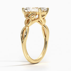 1ct corte esmeralda certificado laboratorio cultivado diamante solitario 14K oro sólido compromiso anillo entrelazado para hombres y mujeres regalos de lujo - Product Image 2