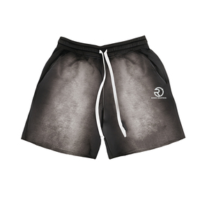 Pantalones cortos lavados con ácido de algodón personalizados, parche bordado, pantalones cortos para el sudor, dobladillo crudo, corte rasgado, Sol desteñido, pantalones cortos para hombres - Product Image 4