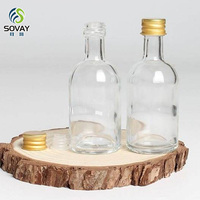 Haute qualité 50ml Mini Spiritueux Bouteille En Verre Ronde Vodka Brandy Whisky Tequila Gin Bouteille En Verre