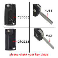 Coque de clé de voiture noire ABS à 3 boutons, remplacement de télécommande pour camion, étui de clé de voiture centralisé VA2 HU83 CE0523 CE0536 pour Citroën