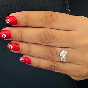 Anillos de compromiso de oro macizo Princesa y pera CVD diamante Toi Et Moi de 14K. Anillo de compromiso diamante corte princesa y pera - Product Image 4