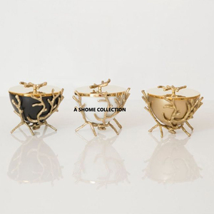 Mabkhara chapado en oro con soporte de diseño de forma frondosa Oriente Medio árabe aromático decoración del hogar Juego de quemador de incienso de Metal - Product Image 2