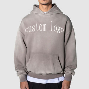 Sudaderas con capucha de felpa francesa en blanco personalizadas de alta calidad para hombres, ropa de calle, sudaderas con capucha de hombro caído de gran tamaño para fábrica - Product Image 6