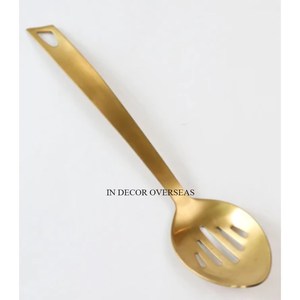 Venta al por mayor de mango de diseño elegante chapado en oro para plata brillante pulido cuchara de acero inoxidable juego de cubiertos suministro - Product Image 3