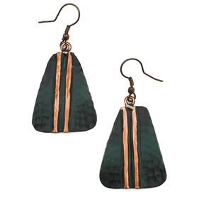Dernières tendances en matière de boucles d'oreilles en cuivre bicolore, achetez des boucles d'oreilles noires aux prix les plus bas pour des boucles d'oreilles longues et audacieuses aux couleurs vives. - Product Image 6