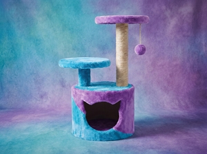 Amistar Azure Rainbow – Premium All Size Cat Scratcher, Colorful Sisal <b>Post</b>, Fun & Durable Cat Playground - Product Image 4