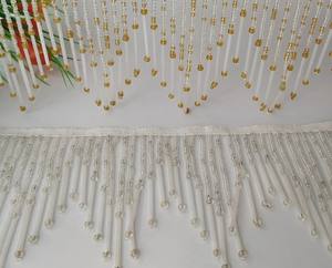 Tassel Lace <b>Trim</b>, Gold Beads <b>Fringe</b> <b>Trim</b> For Crafts - Product Image 3