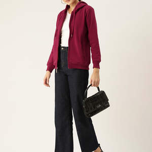 Sudadera con capucha con cremallera de color pesado para mujer hecha a medida de calidad superior, hecha de algodón y poliéster. - Product Image 6