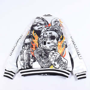 Chaqueta Bomber de Satén Sublimada Personalizada, Estilo Universitario, Hombros Caídos, para Hombre, con Patrón, Impermeable y Cortavientos, Venta al por Mayor - Product Image 6