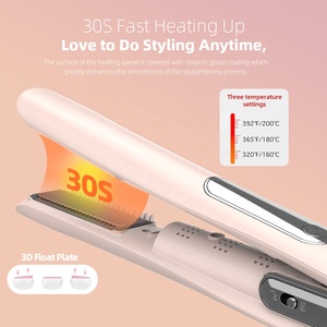 JAYSUNNY 2 in 1 Cordless Portable Ceramic Flat Iron Negative Ion <strong>Mini</strong> Wireless Usb Rechargeable <strong>Hair</strong> <strong>Straightener</strong> - Product Image 3