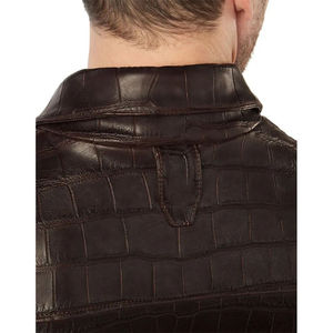 Chaqueta de Cuero para Hombre de Invierno, Personalizada, con Cuello Alto, Logotipo Frontal, Tela de Lona, Antibacteriana, Transpirable, Ecológica, Resistente al Viento - Product Image 5