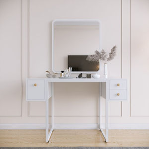Modern Design SFBTD014 Wood Panel <b>Makeup</b> Table with Hinged <b>Drawers</b> High Quality Rubberwood - Product Image 4