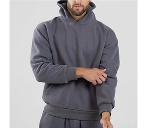 ชุดวอร์มสีพื้นสำหรับยิมของผู้ชายผ้าฟลีซออกแบบได้ตามต้องการไซส์ XL สำหรับฤดูหนาว2024ใหม่ - Product Image 3