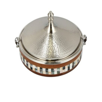 Attrayant nacre alimentaire marmite décoration de la maison chauffe-aliments plats à friction en acier inoxydable casserole