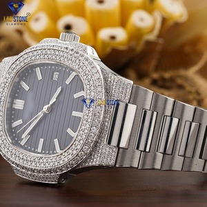 Relojes sencillos de acero inoxidable para hombre, relojes analógicos de cuarzo con diamantes de cara grande, números arábigos romanos impermeables clásicos para hombre Dr - Product Image 2