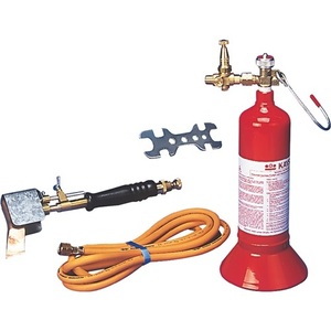 Fer à souder blanc standard KAYSER avec accessoires et pièce en cuivre - Product Image 1