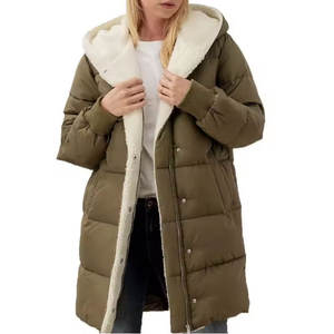 Vêtement d'hiver chaud en duvet, fabricant de vêtements en gros, veste longue à capuche personnalisée pour femmes - Product Image 4
