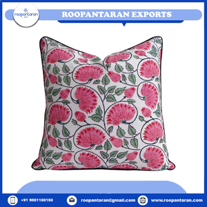 Vente chaude Fabriqué À La Main Coton Coussin Taie D'oreiller Rayé Tissé Technique Bloc Imprimé Coton Passepoil Festival Conception - Product Image 2